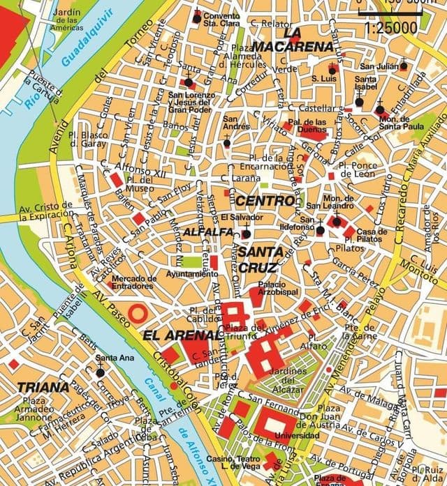 Seville city center map