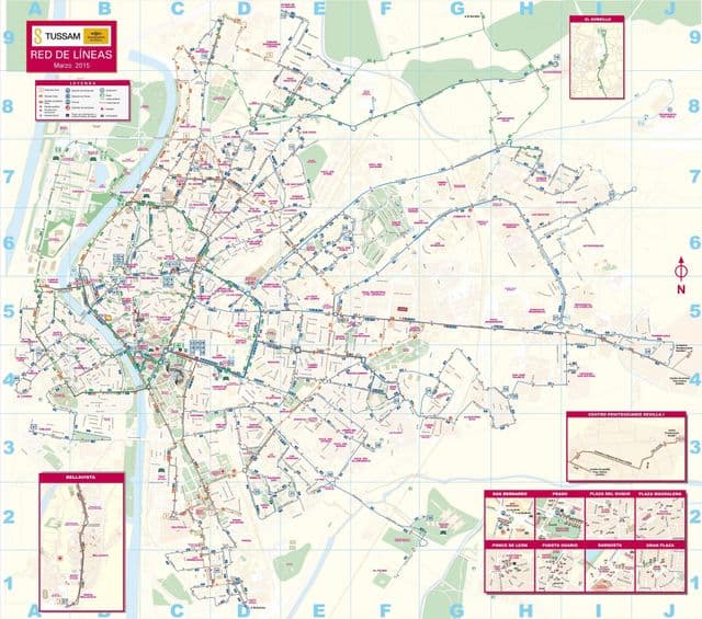 Seville transportation map